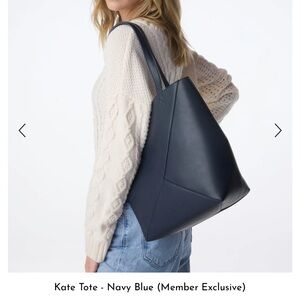 NWT Navy Blue Leather Tote